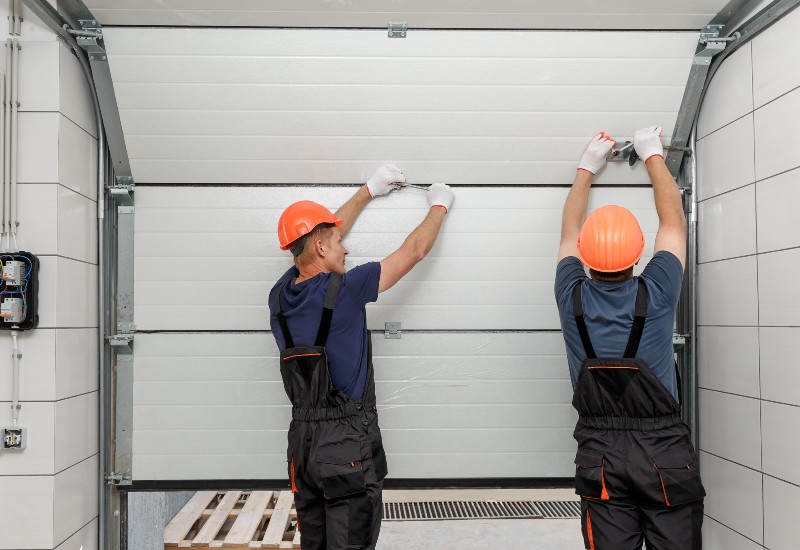 Technician Installing Door Opener Garage Door Opener Installation in San Jose, CA